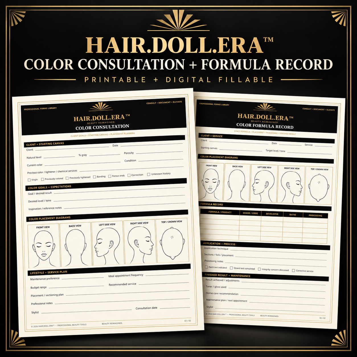 Hair.Doll.Era™ Color Consultation + Formula Record Pack preview page 1